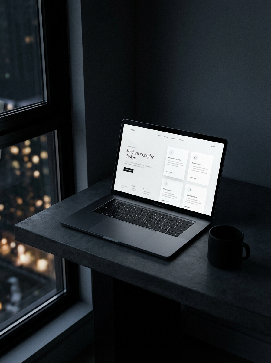 Modern website design on laptop